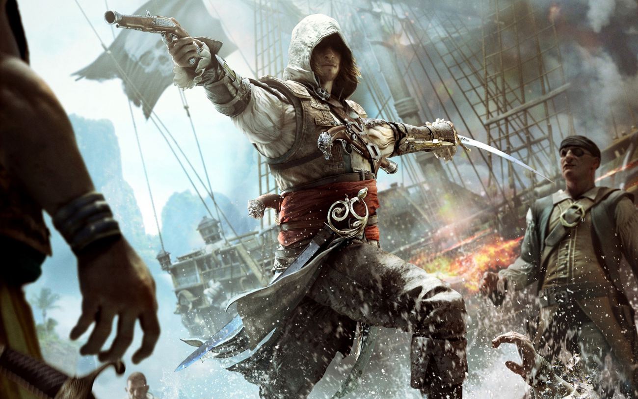 Assassins Creed 4 PC Game Black Flag Battle Ship Wallpaper